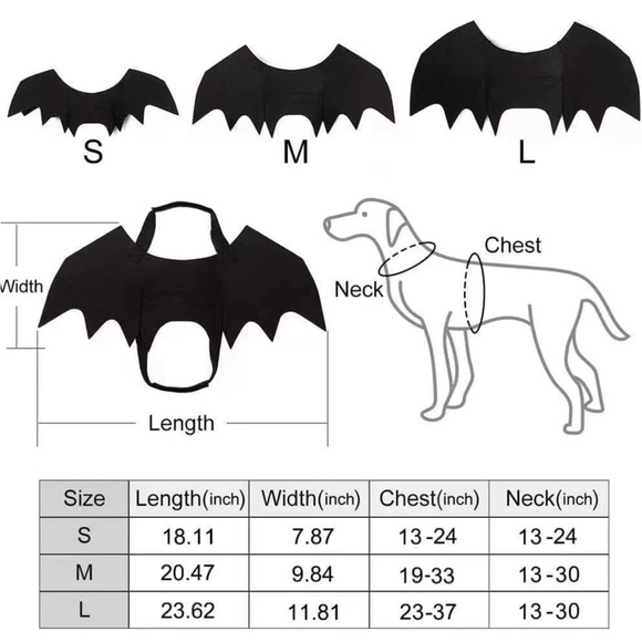 Cat Dog Bat Wings Puppy Kitten Kitty Halloween Vampire Costume ~Host Pick~x2 - Picture 3 of 16